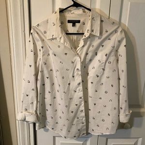 Banana Republic Zodiac Print Quinn Boy Fit Button Down Shirt